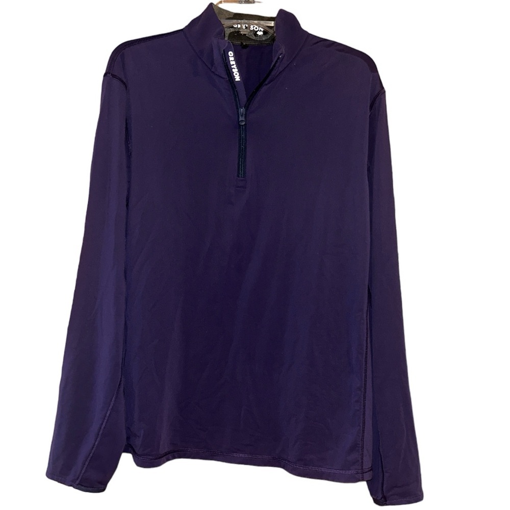 Greyson Men’s Tate Mockneck Quarter-Zip Golf Pullover Sweater | Size L